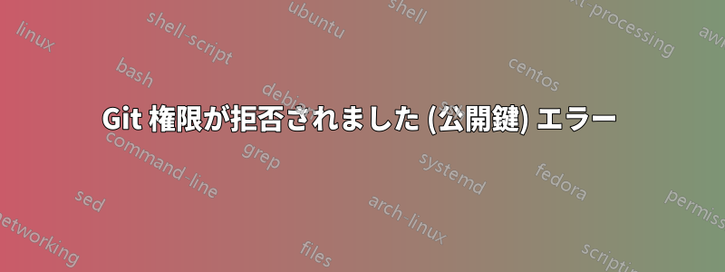 Git 権限が拒否されました (公開鍵) エラー