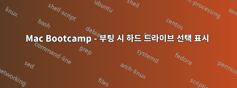 Mac Bootcamp - 부팅 시 하드 드라이브 선택 표시