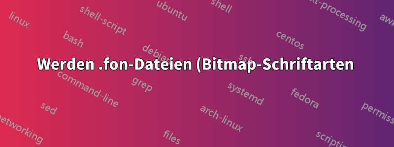 Werden .fon-Dateien (Bitmap-Schriftarten) in Windows XP benötigt?