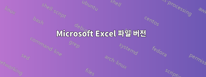 Microsoft Excel 파일 버전 