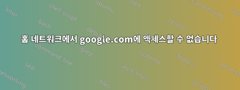 홈 네트워크에서 google.com에 액세스할 수 없습니다