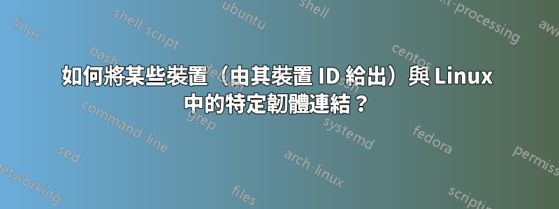 如何將某些裝置（由其裝置 ID 給出）與 Linux 中的特定韌體連結？