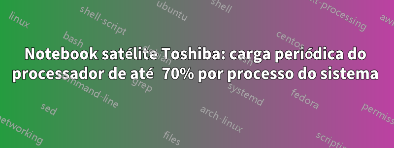 Notebook satélite Toshiba: carga periódica do processador de até 70% por processo do sistema