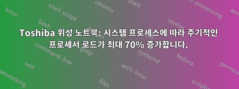 Toshiba 위성 노트북: 시스템 프로세스에 따라 주기적인 프로세서 로드가 최대 70% 증가합니다.