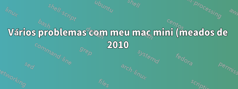 Vários problemas com meu mac mini (meados de 2010). É RAM? É disco?