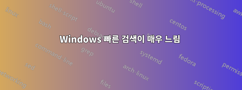 Windows 빠른 검색이 매우 느림