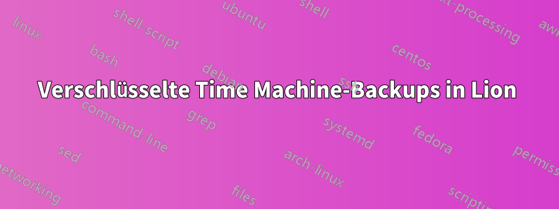 Verschlüsselte Time Machine-Backups in Lion