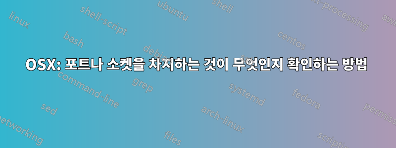 OSX: 포트나 소켓을 차지하는 것이 무엇인지 확인하는 방법