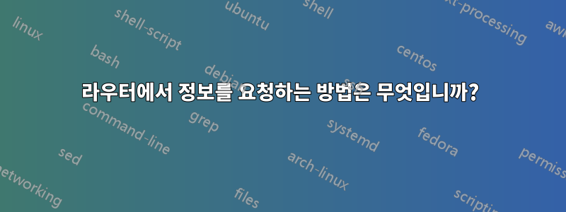 라우터에서 정보를 요청하는 방법은 무엇입니까?