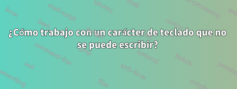 ¿Cómo trabajo con un carácter de teclado que no se puede escribir?