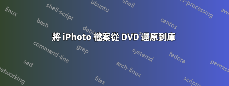 將 iPhoto 檔案從 DVD 還原到庫