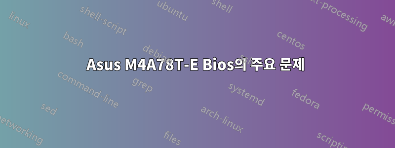 Asus M4A78T-E Bios의 주요 문제