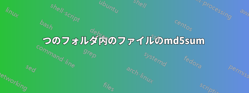 2つのフォルダ内のファイルのmd5sum