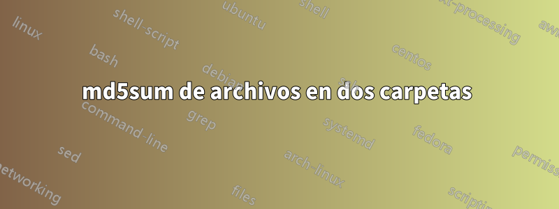 md5sum de archivos en dos carpetas