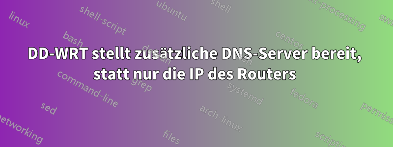 DD-WRT stellt zusätzliche DNS-Server bereit, statt nur die IP des Routers