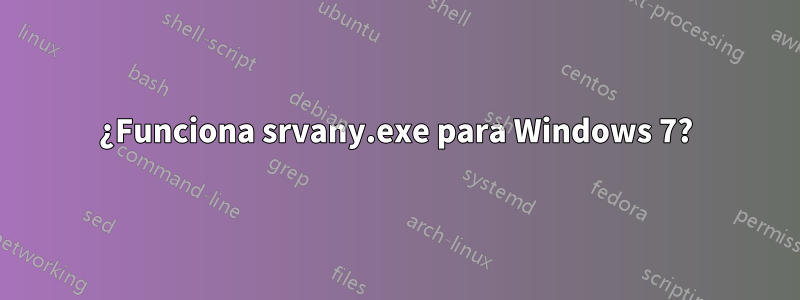 ¿Funciona srvany.exe para Windows 7?