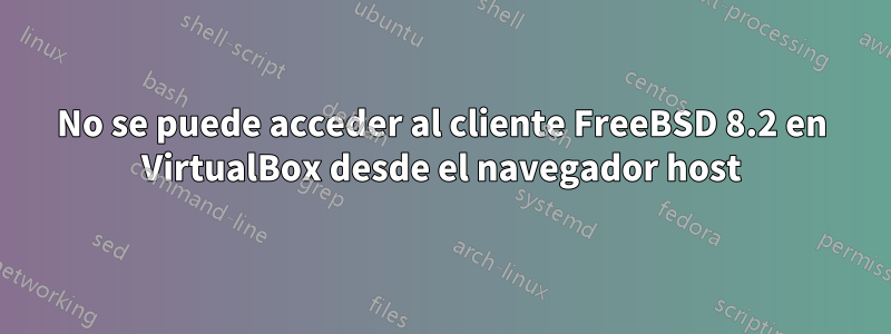 No se puede acceder al cliente FreeBSD 8.2 en VirtualBox desde el navegador host