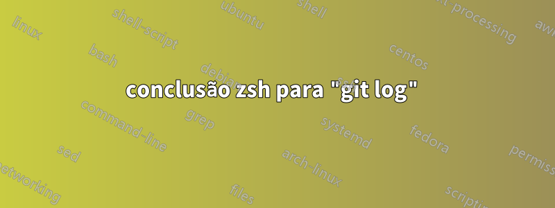 conclusão zsh para "git log"