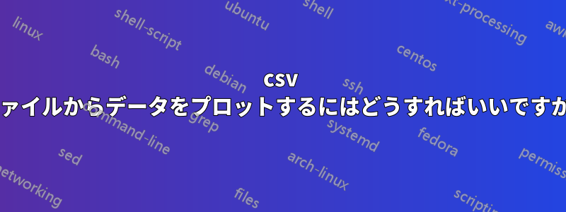 csv ファイルからデータをプロットするにはどうすればいいですか?