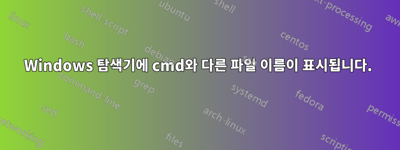 Windows 탐색기에 cmd와 다른 파일 이름이 표시됩니다.