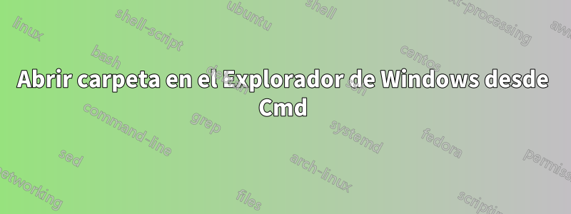 Abrir carpeta en el Explorador de Windows desde Cmd