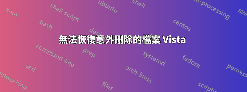 無法恢復意外刪除的檔案 Vista