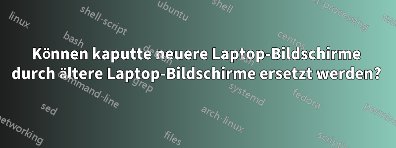 Können kaputte neuere Laptop-Bildschirme durch ältere Laptop-Bildschirme ersetzt werden?