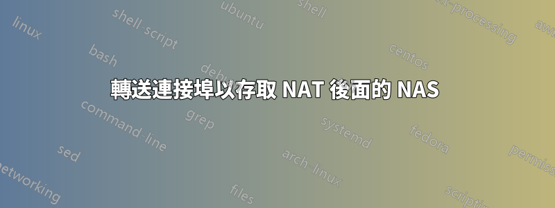 轉送連接埠以存取 NAT 後面的 NAS