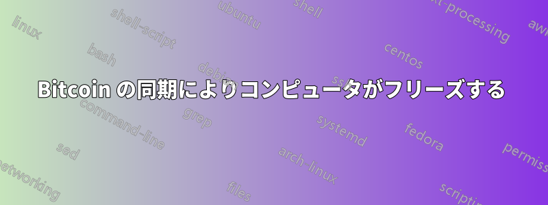 Bitcoin の同期によりコンピュータがフリーズする