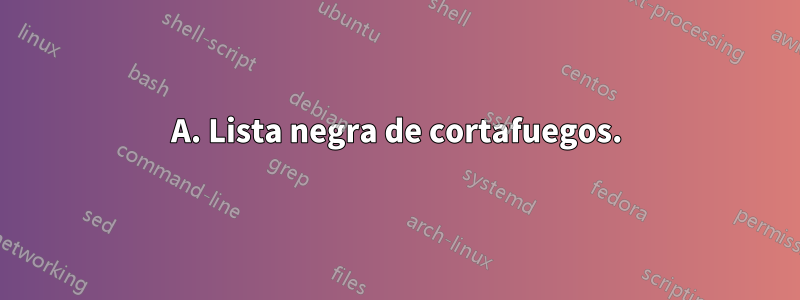 A. Lista negra de cortafuegos.