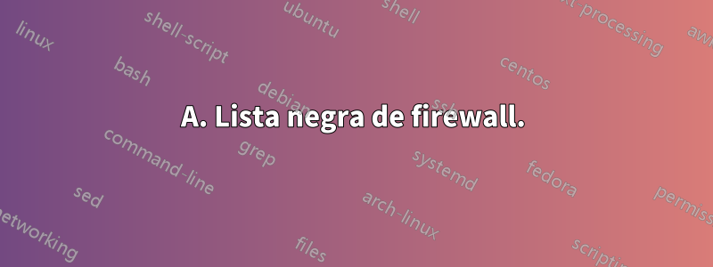 A. Lista negra de firewall.