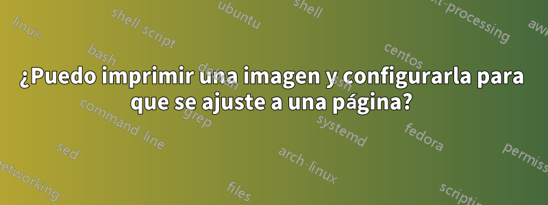 ¿Puedo imprimir una imagen y configurarla para que se ajuste a una página?