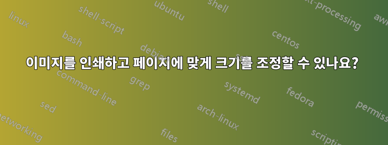 이미지를 인쇄하고 페이지에 맞게 크기를 조정할 수 있나요?