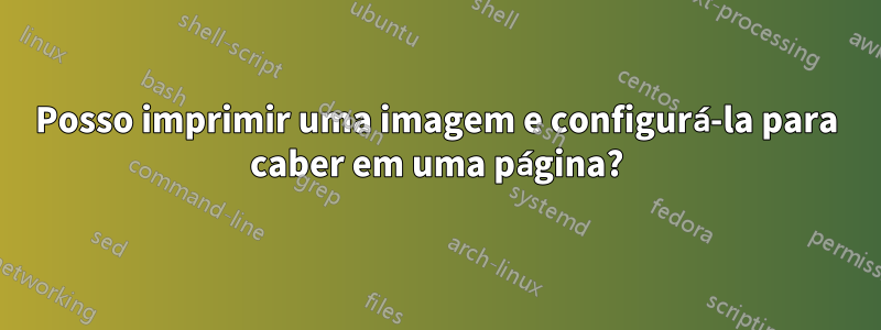 Posso imprimir uma imagem e configurá-la para caber em uma página?