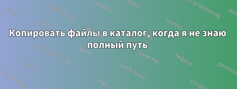 Копировать файлы в каталог, когда я не знаю полный путь