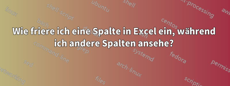 Wie friere ich eine Spalte in Excel ein, während ich andere Spalten ansehe?