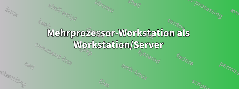 Mehrprozessor-Workstation als Workstation/Server