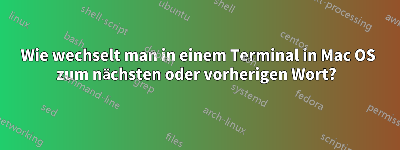 Wie wechselt man in einem Terminal in Mac OS zum nächsten oder vorherigen Wort? 