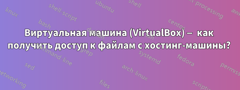 Виртуальная машина (VirtualBox) — как получить доступ к файлам с хостинг-машины?