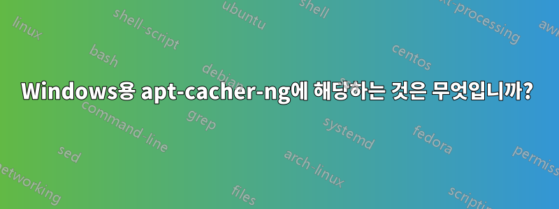 Windows용 apt-cacher-ng에 해당하는 것은 무엇입니까?