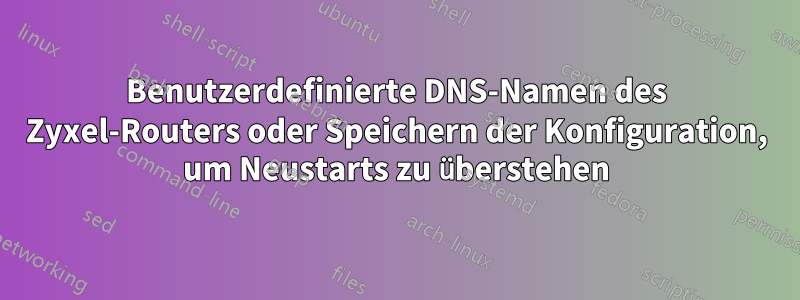 Benutzerdefinierte DNS-Namen des Zyxel-Routers oder Speichern der Konfiguration, um Neustarts zu überstehen