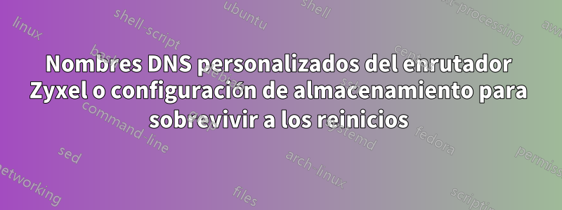 Nombres DNS personalizados del enrutador Zyxel o configuración de almacenamiento para sobrevivir a los reinicios