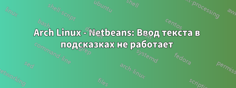 Arch Linux - Netbeans: Ввод текста в подсказках не работает