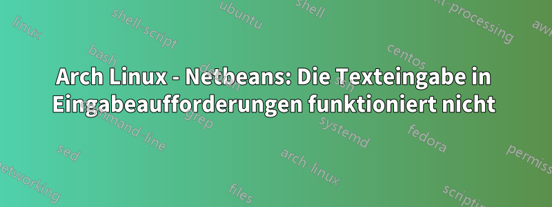 Arch Linux - Netbeans: Die Texteingabe in Eingabeaufforderungen funktioniert nicht