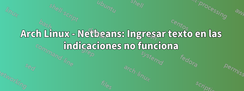 Arch Linux - Netbeans: Ingresar texto en las indicaciones no funciona