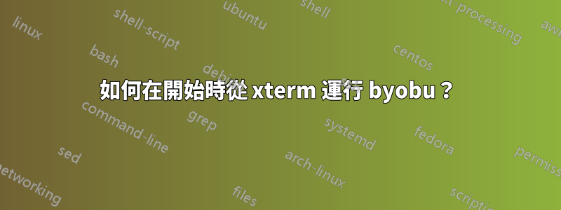 如何在開始時從 xterm 運行 byobu？