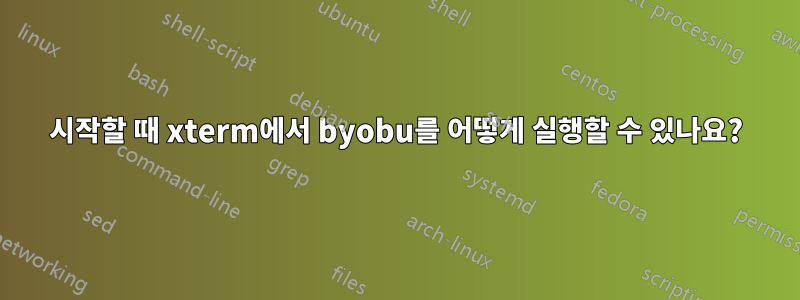 시작할 때 xterm에서 byobu를 어떻게 실행할 수 있나요?