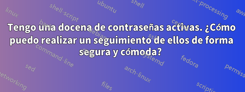 Tengo una docena de contraseñas activas. ¿Cómo puedo realizar un seguimiento de ellos de forma segura y cómoda? 