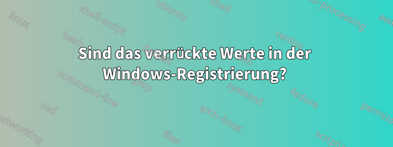 Sind das verrückte Werte in der Windows-Registrierung?