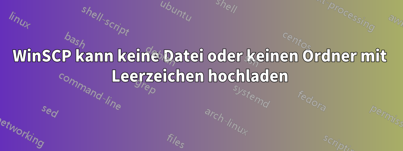 WinSCP kann keine Datei oder keinen Ordner mit Leerzeichen hochladen